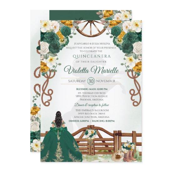 Green & Yellow Elegant Western Charro Quinceanera