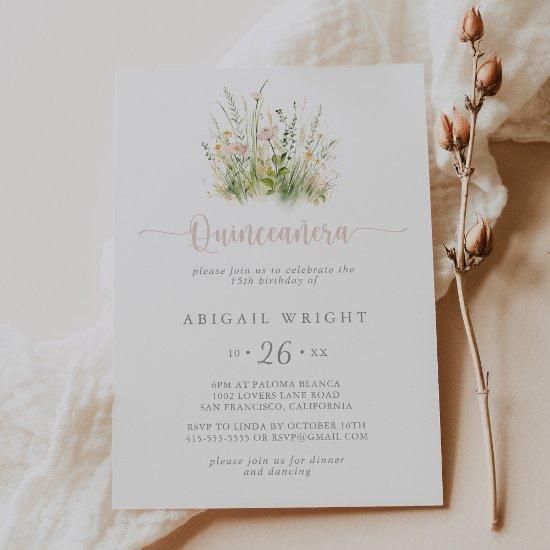 Greenery Boho Wildflower Quinceañera