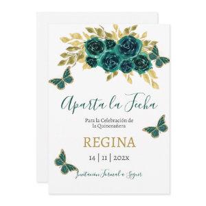 Greenery Butterfly Quinceanera Save The Date