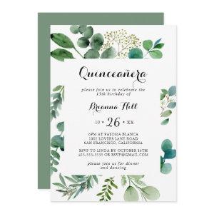 Greenery Eucalyptus Modern Calligraphy Quinceañera