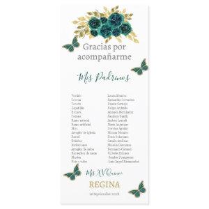 Greenery Floral Quinceañera Program