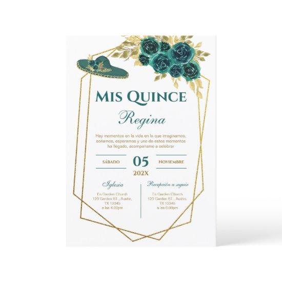 Greenery Floral Quinceañera Spanish