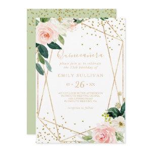 Greenery Gold Geometric Quinceañera Birthday Party