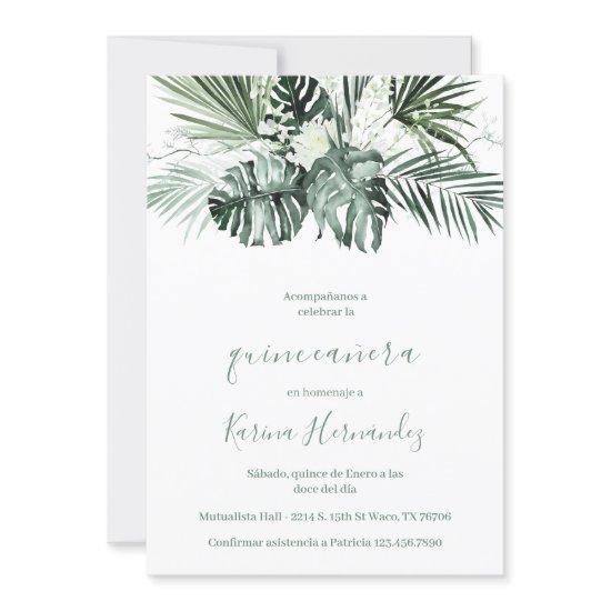 Greenery quinceanera  in spanish