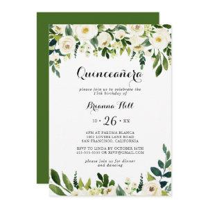 Greenery White Autumn Floral Quinceañera