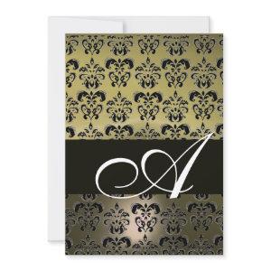 GREY BLACK  DAMASK MONOGRAM ,bright white