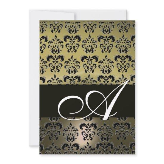 GREY BLACK  DAMASK MONOGRAM ,bright white