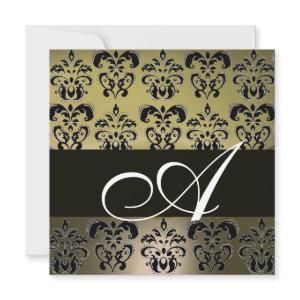 GREY  BLACK  DAMASK MONOGRAM , white