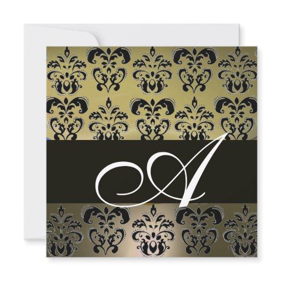 GREY  BLACK  DAMASK MONOGRAM , white