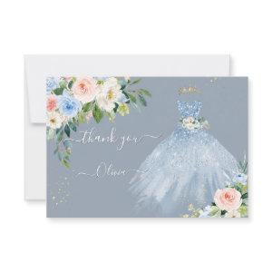 H2 Pink Blue Sparkling Quinceanera Dress Thank You