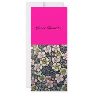 HAIKU/ BLACK WHITE PINK FUCHSIA SPRING FLOWERS