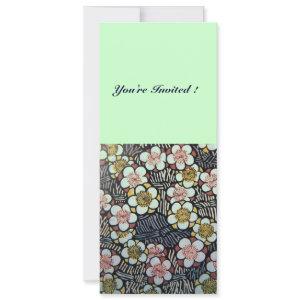 HAIKU/ BLACK WHITE PINK GREEN  SPRING FLOWERS