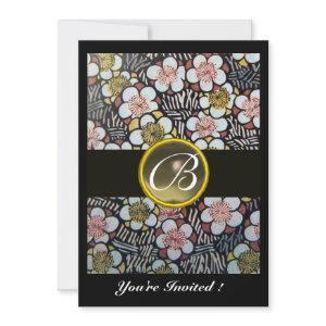 HAIKU /SPRING FLOWERS GREY AGATE GEM MONOGRAM