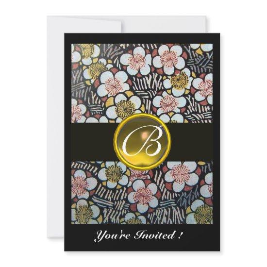 HAIKU/SPRING FLOWERS YELLOW TOPAZ MONOGRAM