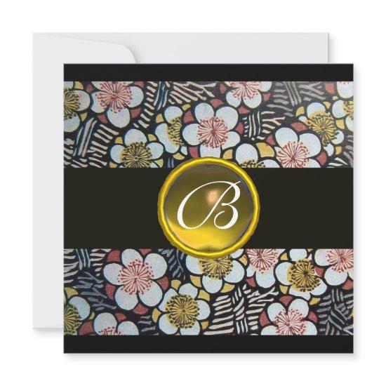 HAIKU/SPRING FLOWERS YELLOW TOPAZ MONOGRAM