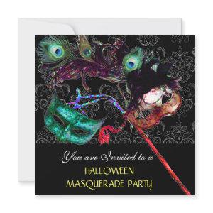HALLOWEEN  DAMASK MASQUERADE PARTY Black blue