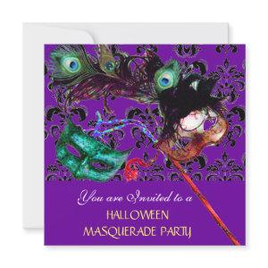 HALLOWEEN  DAMASK MASQUERADE PARTY purple blue