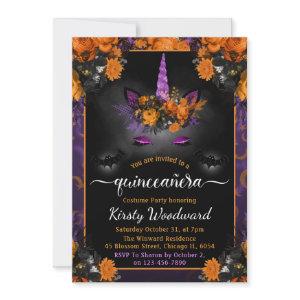 Halloween Floral Unicorn Face Fall Quinceanera