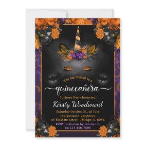 Halloween Floral Unicorn Face Fall Quinceanera