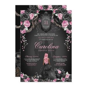 Halloween Quinceañera Black & Pink Gothic Princess
