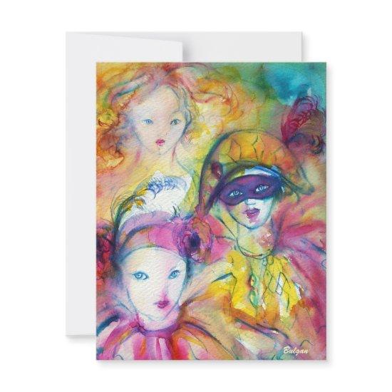 HARLEQUIN ,PIERO AND COLOMBINA Carnival Masks