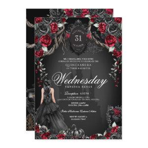Haunted Quinceanera Black Rose Red Halloween