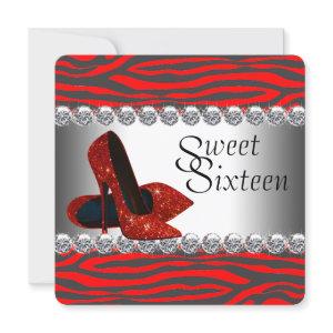 High Heel Shoe Red Zebra Birthday Party