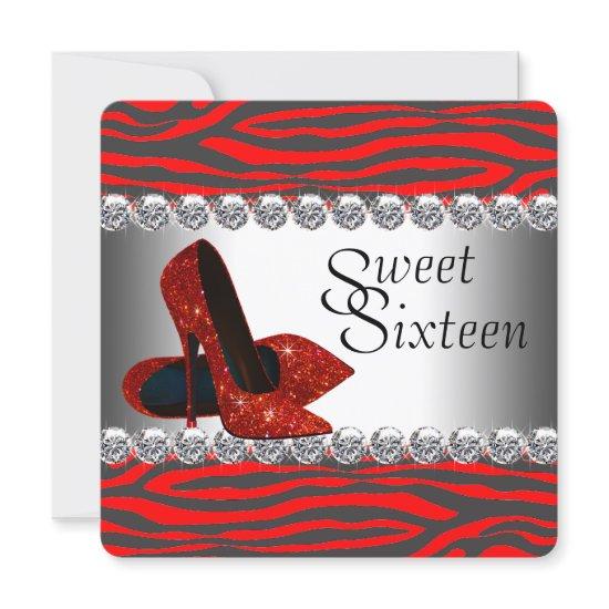 High Heel Shoe Red Zebra Birthday Party