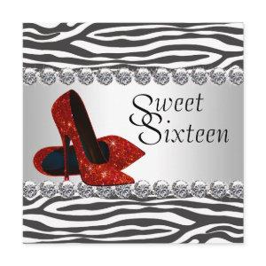 High Heel Shoe Red Zebra Birthday Party