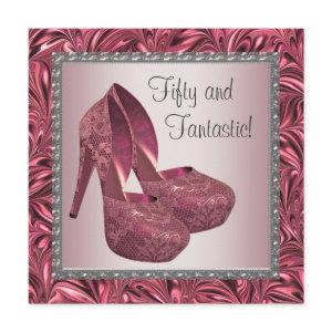 High Heel Shoe Womans Pink 50th Birthday