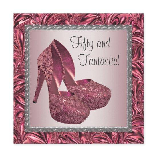 High Heel Shoe Womans Pink 50th Birthday