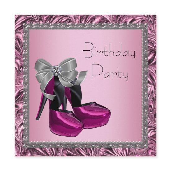 High Heel Shoes Hot Pink Black Birthday Party