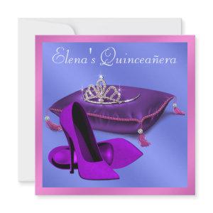 High Heel Shoes Hot Pink Purple Quinceanera