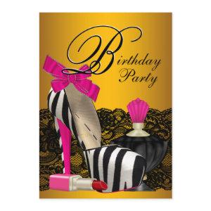 High Heel Shoes Pink and Gold Pink Zebra Party