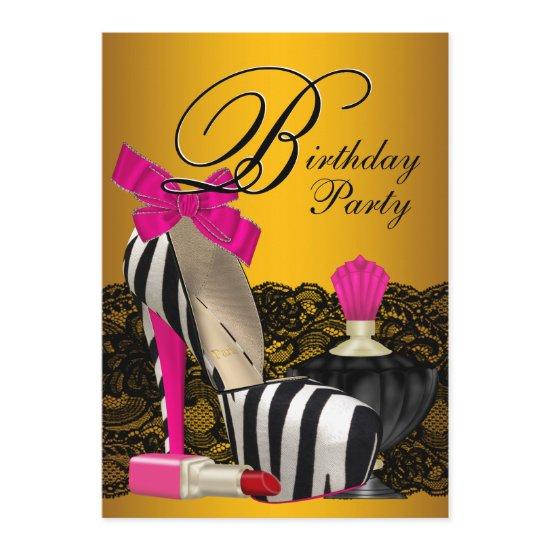 High Heel Shoes Pink and Gold Pink Zebra Party