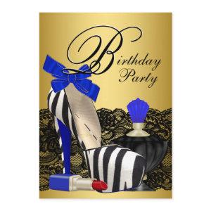 High Heel Shoes Royal Blue and Gold Birthday Party