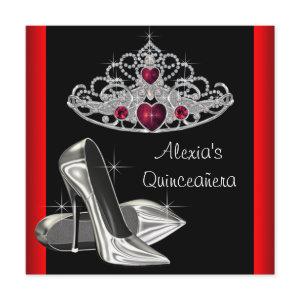 High Heels Tiara Red Black Quinceanea