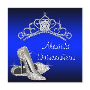 High Heels Tiara Royal Blue Quinceanera