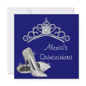 High Heels Tiara Royal Blue Quinceanera