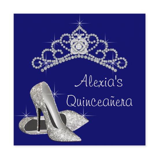 High Heels Tiara Royal Blue Quinceanera