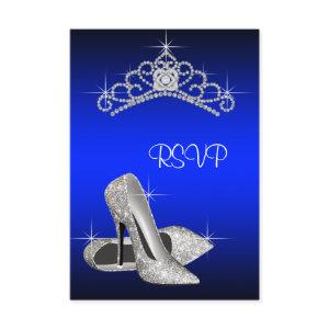 High Heels Tiara Royal Blue Quinceanera RSVP