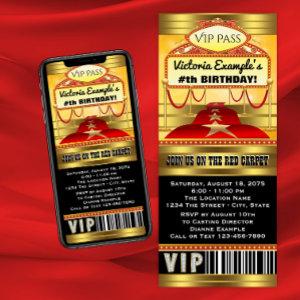 Hollywood Birthday Party Ticket