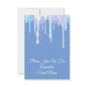 Holographic Drips Unicorn MErmaid Pink Blue