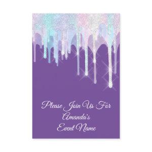 Holographic Drips Unicorn Pink Purple Quinceanera