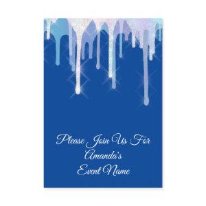 Holographic Drips Unicorn Pink Royal Blue