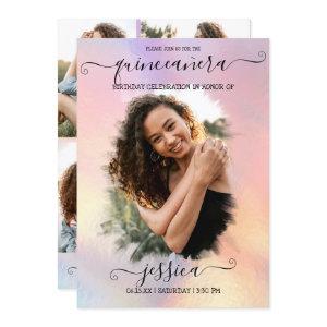 Holographic Foil Halo Photo Collage Quinceañera