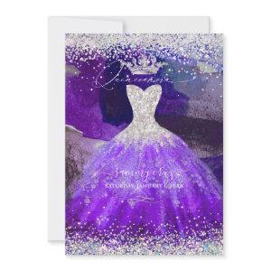 Holographic Glitter Ultra Violet Quinceanera Gown