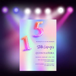 Holographic pink purple Quinceanera
