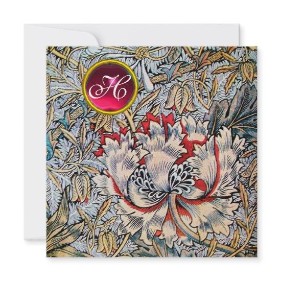 HONEYSUCKLE Red Ruby Monogram Gold Metallic