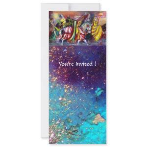 HORSE RIDERS ,MUSIC IN NIGHT, Gold Blue Gparkles